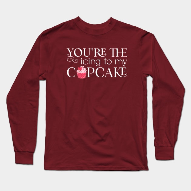 Cute Romantic Cupcake Design for Women in Love Valentine's Day Long Sleeve T-Shirt by Pine Hill Goods